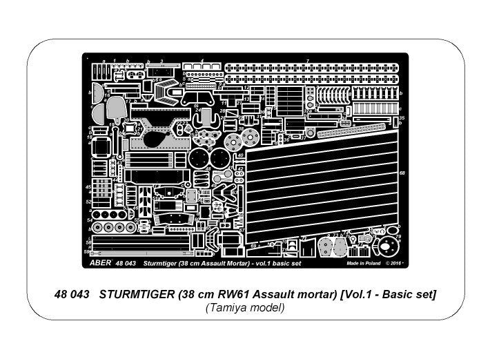 Aber 48043 STURMTIGER (38 cm RW61 Assault mortar) Vol.1 AFV 1/48 – immagine 11