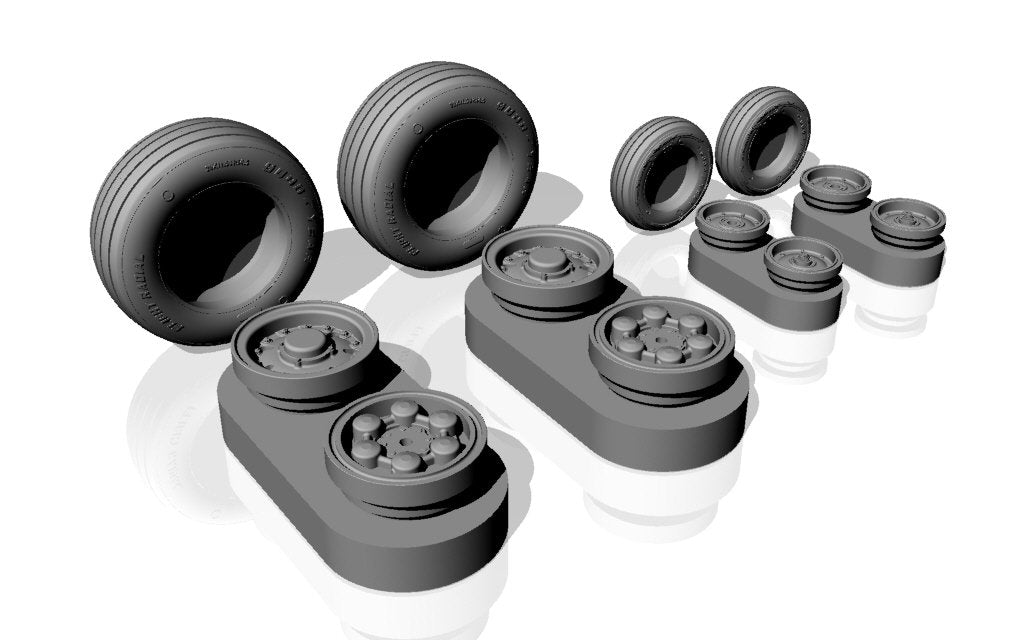 Armory Models AW48501b Panavia Tornado wheels, w/ tires type “b” (GY) 1/48 – image 3
