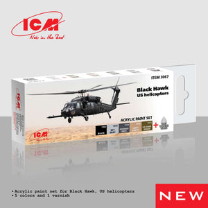 ICM 3067 Acrylic paints set for Black Hawk US helicopters 12 ml x 6