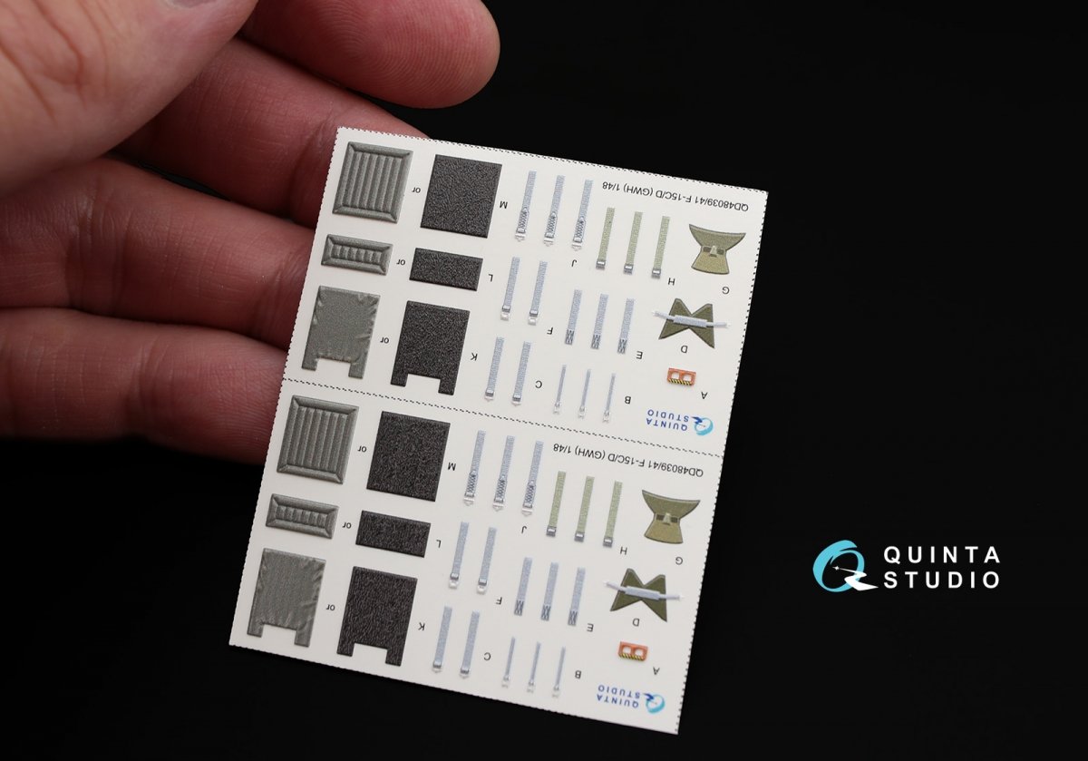Quinta Studio QD48041 F-15D 3D-Printed &amp;amp; colored Interior on decal paper (for GWH kit) 1/48 – image 7