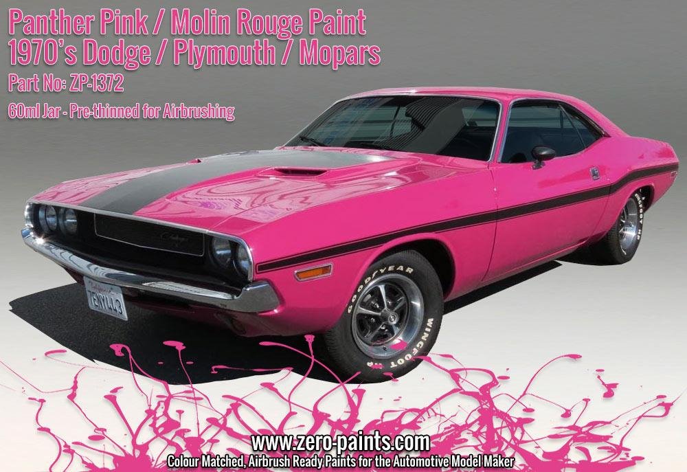 Zero Paints ZP-1372 Panther Pink /Moulin Rouge Paint - 70&amp;#39;s Dodge, Plymouth, Mopar 60ml – image 3