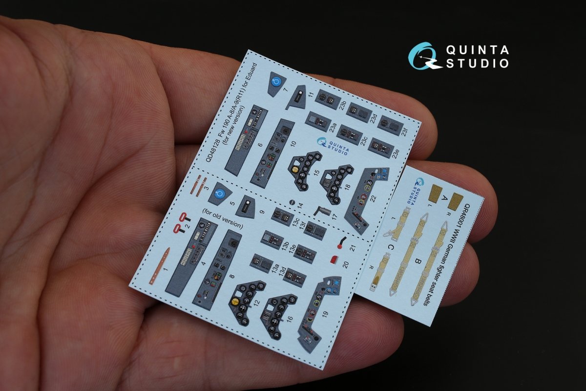 Quinta Studio QD48128 Fw 190 A-8/A-9 (R11) 3D-Printed &amp;amp; colored Interior on decal paper (for Eduard kit) 1/48 – image 2