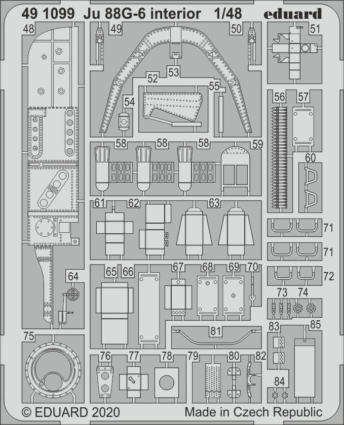 Eduard 491099 Ju 88G-6 interior 1/48 DRAGON – obrázek 2