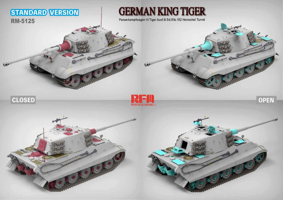 Rye Field Model 5125 German King Tiger Ausf.B Sd.Kfz.182 Henschel Turret 1/35 – zdjęcie 2