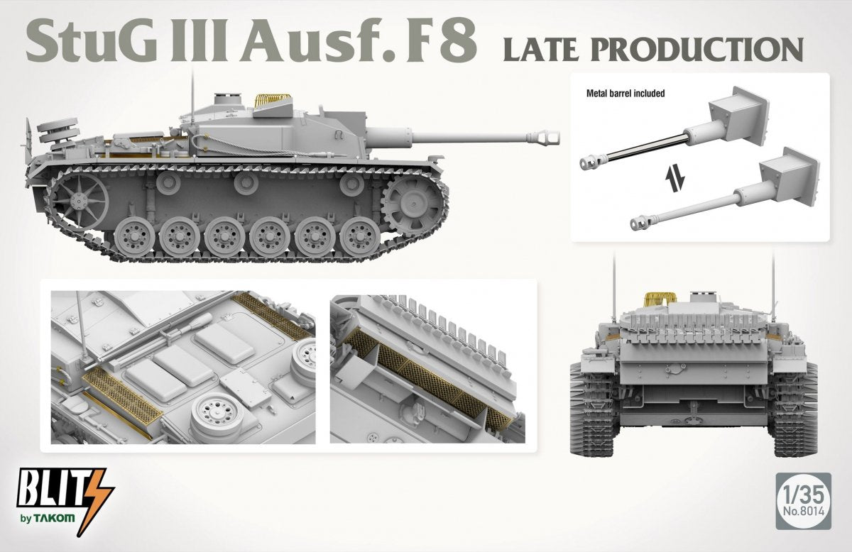 Takom 8014 Stug III Ausf.F8 Late Production 1/35 – immagine 4