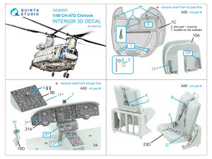 Quinta Studio QD48507 CH-47D 3D-Printed colored Interior on decal paper (Italeri) 1/48 – obrázek 13