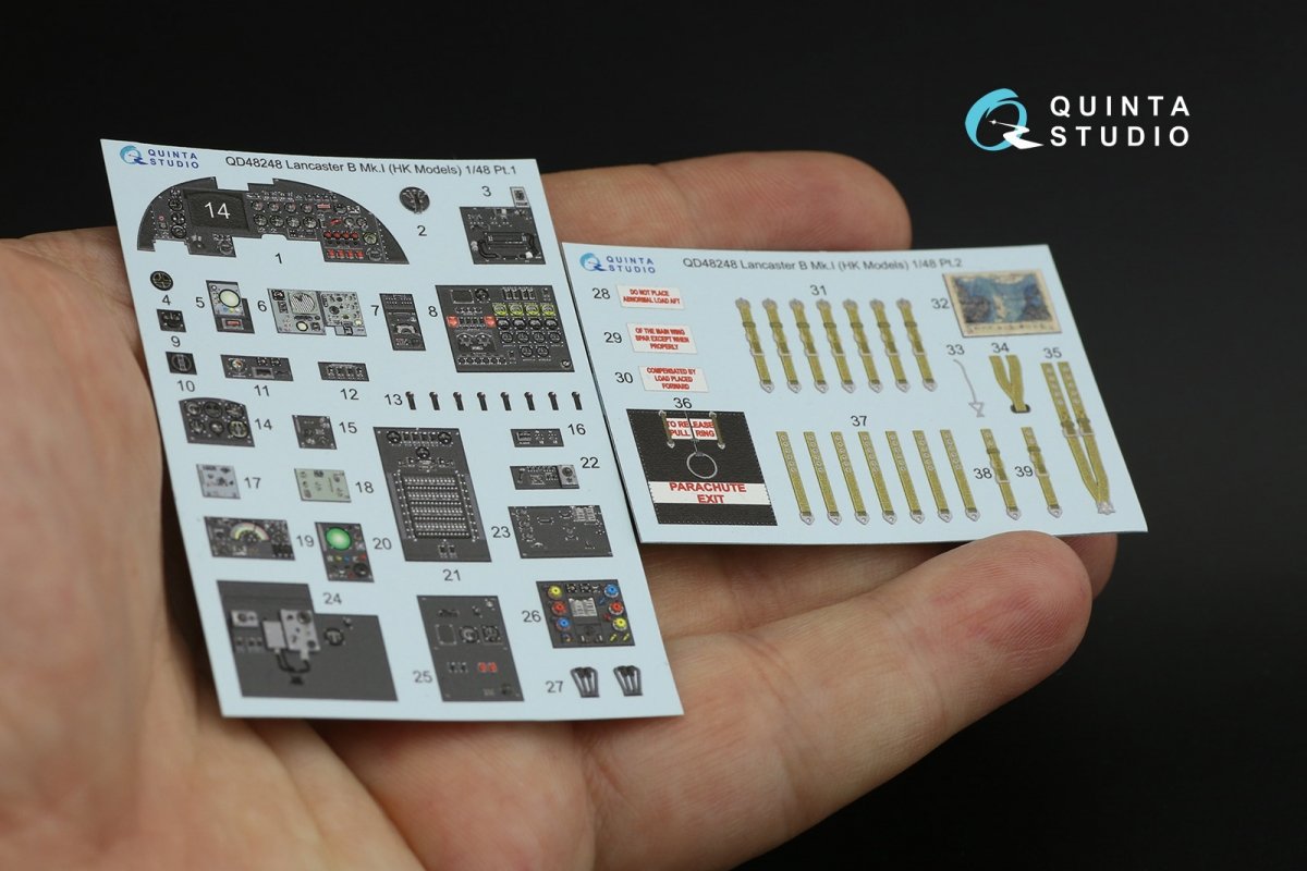 Quinta Studio QD48248 Lancaster B Mk.I 3D-Printed &amp;amp; colored Interior on decal paper (HK Models) 1/48 – imagen 2