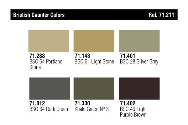 Vallejo 71211 British Caunter Colors (6x17ml) – Bild 2