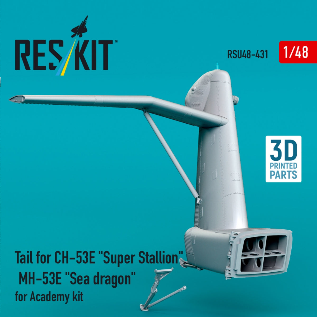 RESKIT RSU48-0431 Empennage pour CH-53E « Super Stallion », MH-53E « Sea Dragon » pour maquette Academy (impression 3D) 1/48