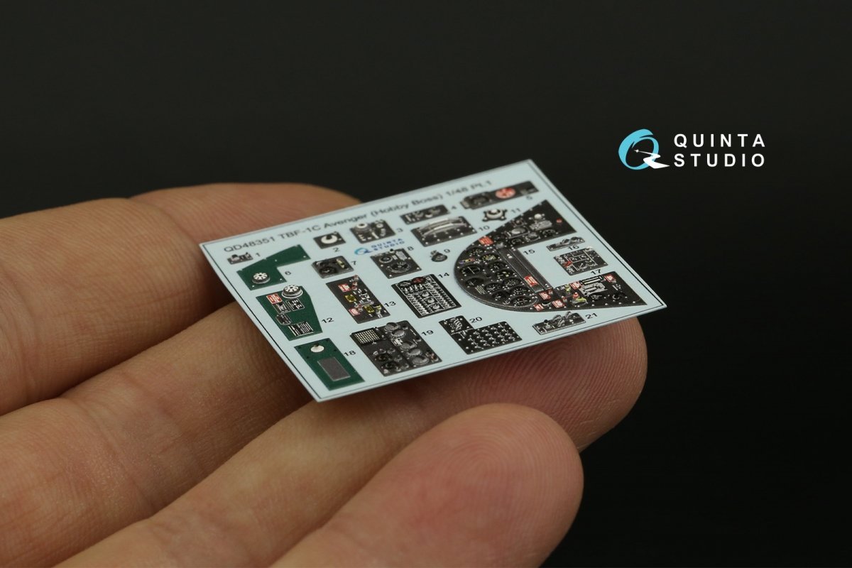 Quinta Studio QD48351 TBF-1C 3D-Printed &amp;amp; colored Interior on decal paper (Hobby Boss) 1/48 – obrázek 4