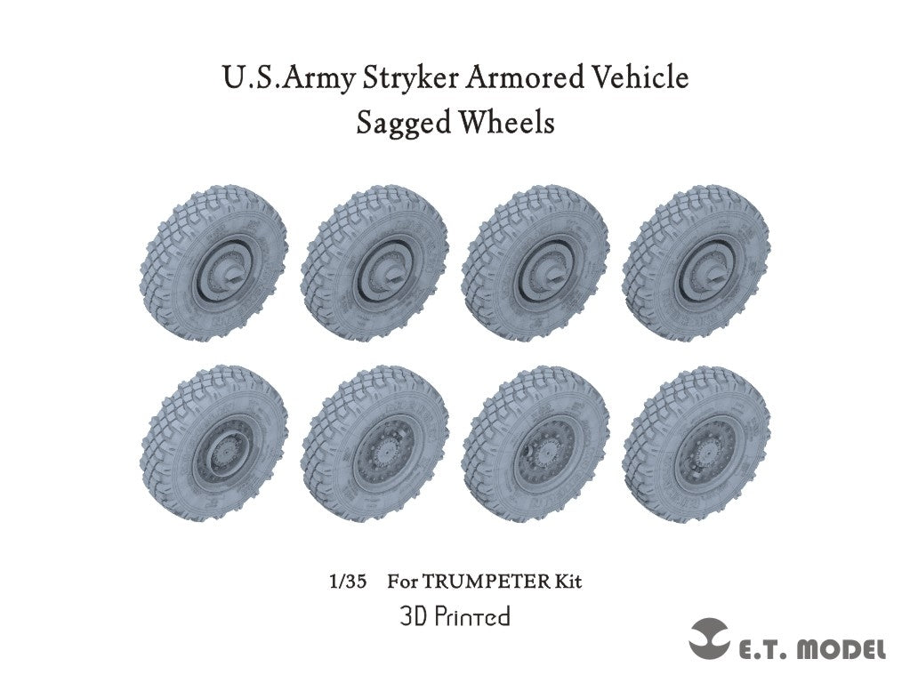 Roues affaissées pour véhicule blindé Stryker de l'armée américaine (modèle ET P35-158) - Kit TRUMPETER au 1/35