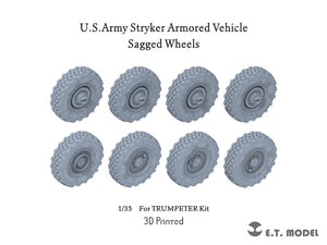 ET Model P35-158 USArmy Stryker Armored Vehicle Sagged Wheels For TRUMPETER Kit 1/35