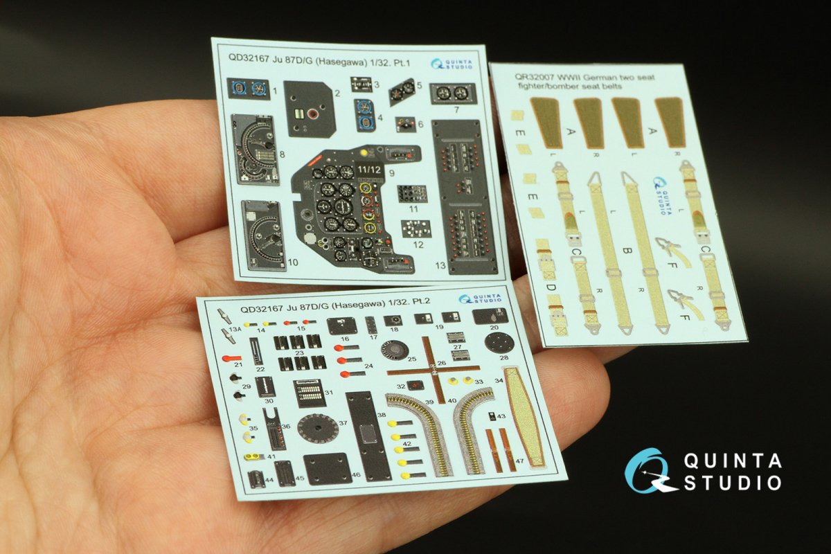 Quinta Studio QD32167 Ju 87D/G 3D-Printed &amp;amp; colored Interior on decal paper (Hasegawa) 1/32 – Bild 6