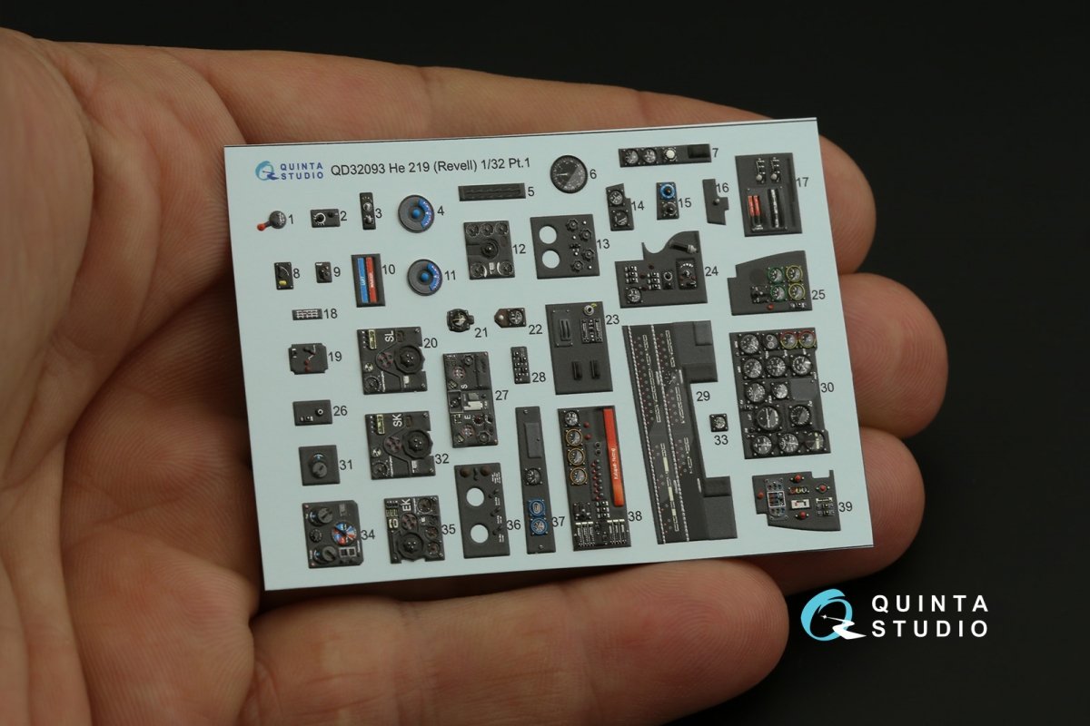 Quinta Studio QD32093 He 219 3D-Printed &amp;amp; colored Interior on decal paper (Revell) 1/32 – Bild 10