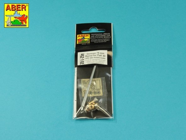 Aber 35L-025N 75mm barrel for German Pak40 anti-tank gun - late version 1/35