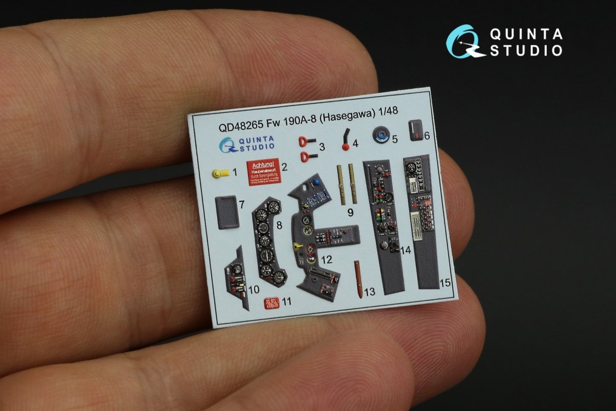 Quinta Studio QD48265 Fw 190A-8 3D-Printed &amp;amp; colored Interior on decal paper ( Hasegawa ) 1/48 – obrázek 10