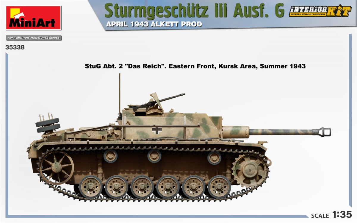 Mini Art 35338 Sturmgeschutz III Ausf. G APRIL 1943 ALKETT PROD. INTERIOR KIT 1/35 – obrázek 4