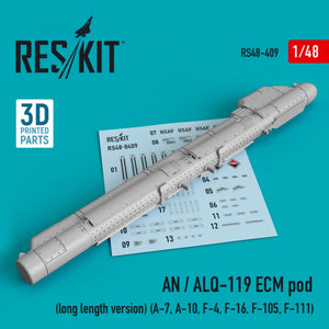 RESKIT RS48-0409 AN/ALQ-119 ECM POD (LONG LENGTH VERSION) (3D PRINTED) 1/48