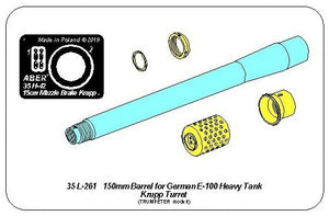 Aber 35L-261 150mm barrel with brake for German E-100 tank with Krupp turret 1/35 – Bild 3