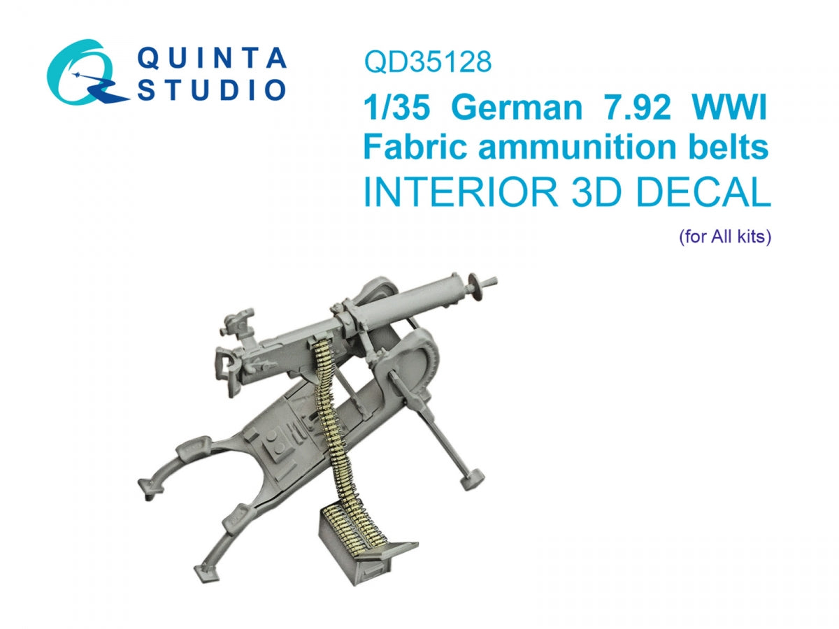 Quinta Studio QD35128 German 7.92 Fabric ammunition belts (All kits) 1/35