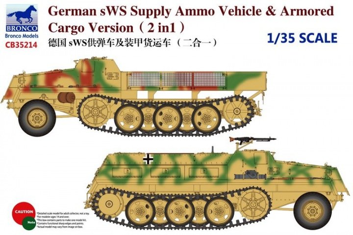 Bronco CB35214 Véhicule de ravitaillement en munitions allemand sWS / Version blindée de transport de marchandises 1/35