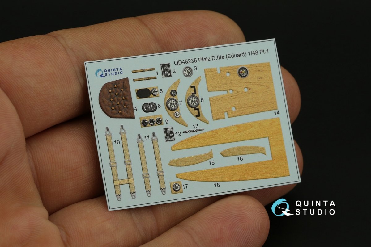 Quinta Studio QD48235 Pfalz D.IIIa 3D-Printed &amp;amp; colored Interior on decal paper (Eduard) 1/48 – immagine 4