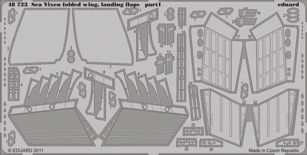 Eduard 48723 Sea Vixen folded wings, landing flaps 1/48 Airfix – image 2