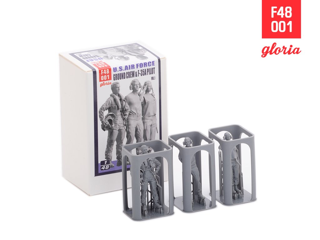 Gloria F48001 Ground Crew US Air Force vol.1 3D Printed Figures x 3 1/48 – image 3