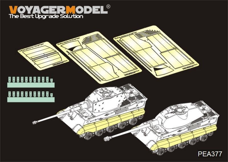 Maquette Voyager PEA377 Schürzen du Tigre royal allemand de la Seconde Guerre mondiale pour Tamiya 1/35