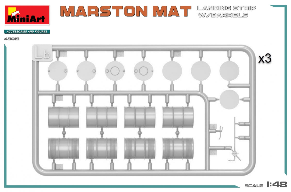 MiniArt 49019 MARSTON MAT LANDING STRIP w/BARRELS 1/48 – Bild 3