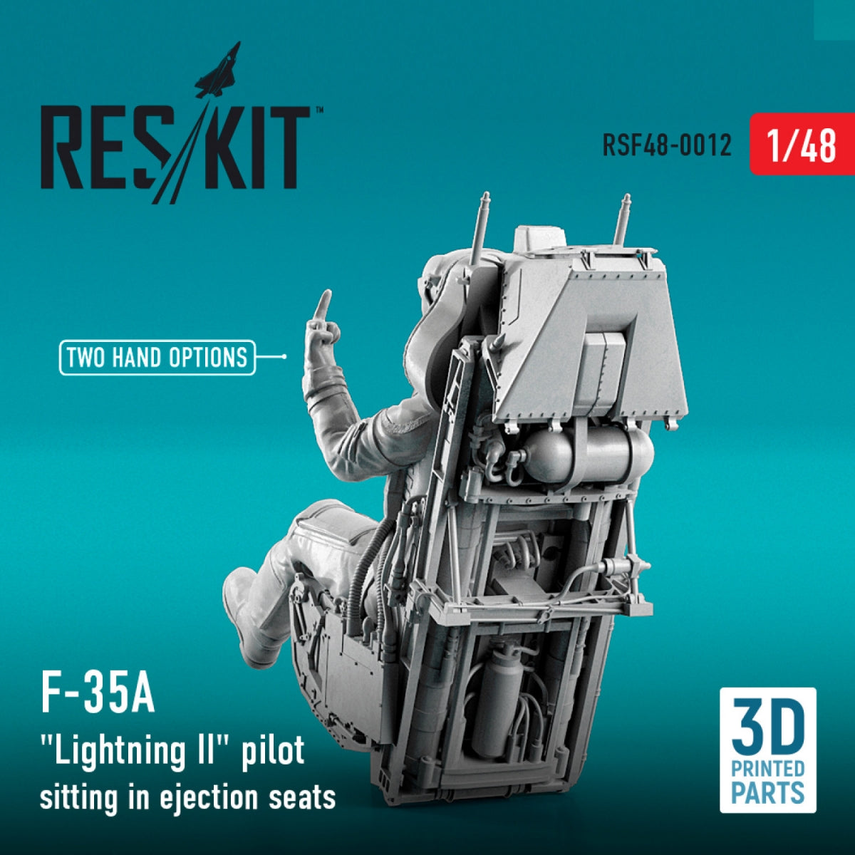RESKIT RSF48-0012 F-35A &amp;quot;LIGHTNING II&amp;quot; PILOT SITTING IN LATE MODIFICATION EJECTION SEATS (TYPE 1) (3D PRINTED) 1/48 – obrázek 3