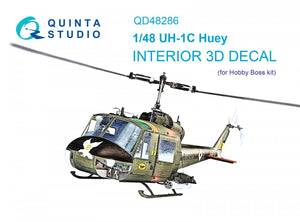 Quinta Studio QD48286 UH-1C 3D-Printed &amp;amp; colored Interior on decal paper (HobbyBoss) 1/48