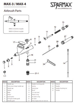 Sparmax MAX-4 Airbrush - Nozzle 0.4 mm – Bild 2