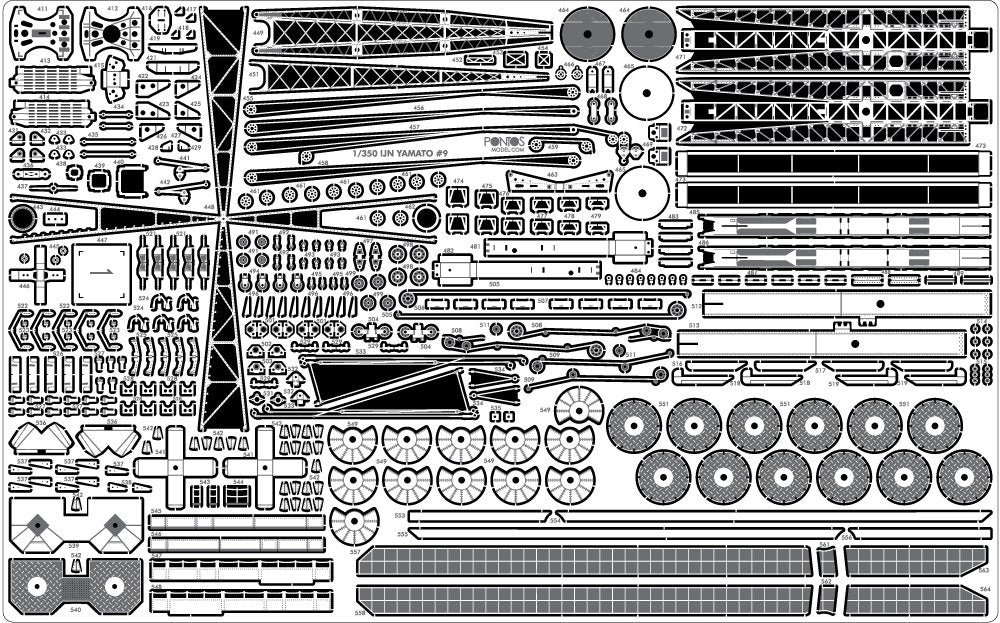 Pontos 37003F1 IJN Yamato Detail Up Set Advanced 1/350 – Bild 13