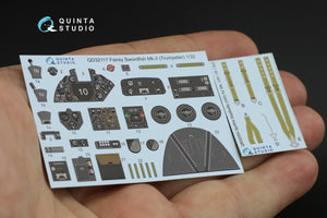 Quinta Studio QD32117 Fairey Swordfish Mk.II 3D-Printed &amp;amp; colored Interior on decal paper (Trumpeter) 1/32 – image 7