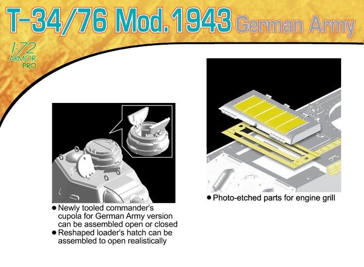 Dragon 7268 T-34/76 Mod.1943 German Army 1/72 – imagen 5