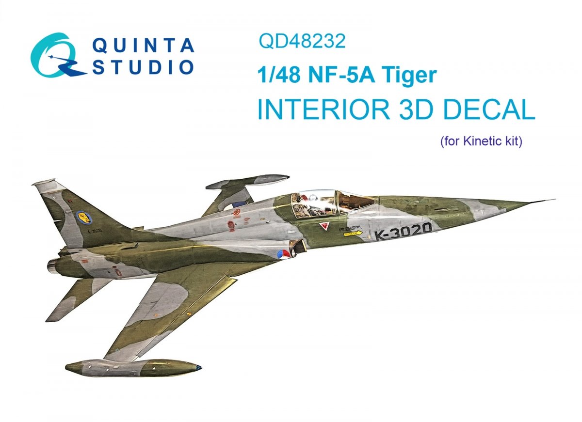 Quinta Studio QD48232 NF-5A 3D-Printed &amp; colored Interior on decal paper (Kinetic) 1/48