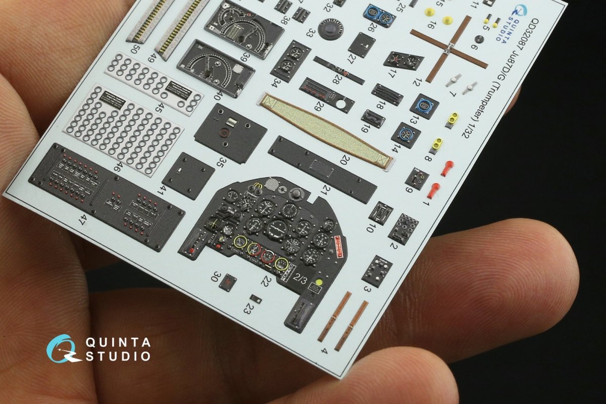 Quinta Studio QD32087 Ju87 D/G 3D-Printed &amp;amp; colored Interior on decal paper (Trumpeter) 1/32 – imagen 11