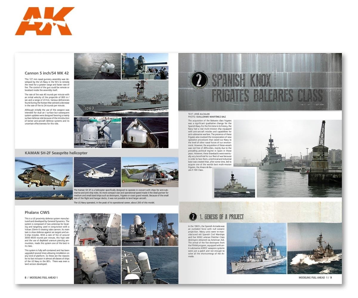 AK Interactive AK098 MODELLING FULL AHEAD 1 / KNOX &amp;amp; BALEARES CLASS EN – immagine 7