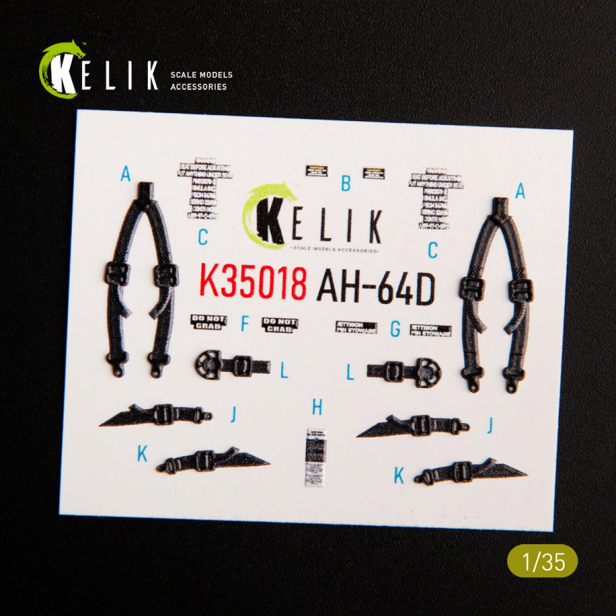 KELIK K35018 AH-64D APACHE INTERIOR 3D DECALS FOR TAKOM KIT 1/35 – image 3