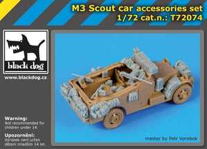 Ensemble d&amp;#39;accessoires pour voiture de reconnaissance Black Dog T72074 M3 Scout, compatible avec Italeri au 1/72  – image 2