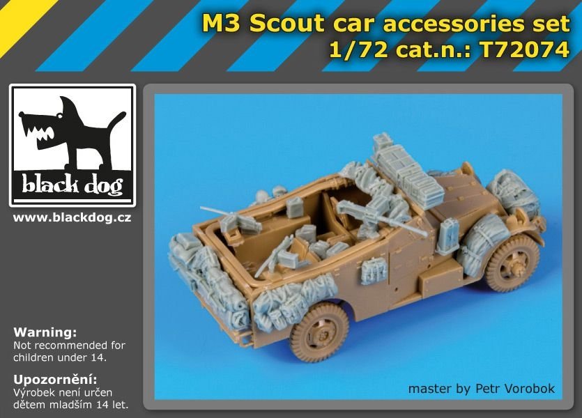 Ensemble d&amp;#39;accessoires pour voiture de reconnaissance Black Dog T72074 M3 Scout, compatible avec Italeri au 1/72  – image 2