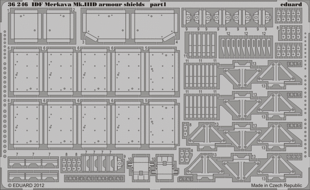 Eduard 36246 IDF Merkava Mk. IIID armor shields 1/35 Meng