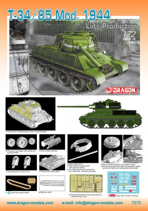 Dragon 7270 T-34/85, mod.1944 late (1/72) – Bild 2