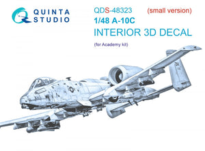 Quinta Studio QDS-48323 A-10C 3D-Printed &amp;amp; colored Interior on decal paper (Academy) (Small version) 1/48