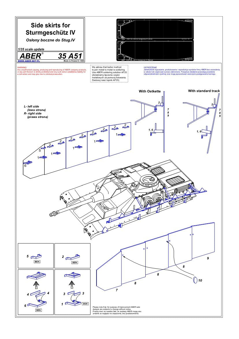 Aber 35A051 Side covers for Sturmgeschutz IV (1/35) – image 4