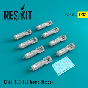 RESKIT RS32-0156 OFAB-100-120 bombs (8 pcs) 1/32