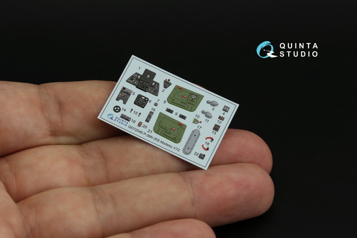 Quinta Studio QD72048 P-39N 3D-Printed &amp;amp; colored Interior on decal paper (RS Models) 1/72 – imagen 5