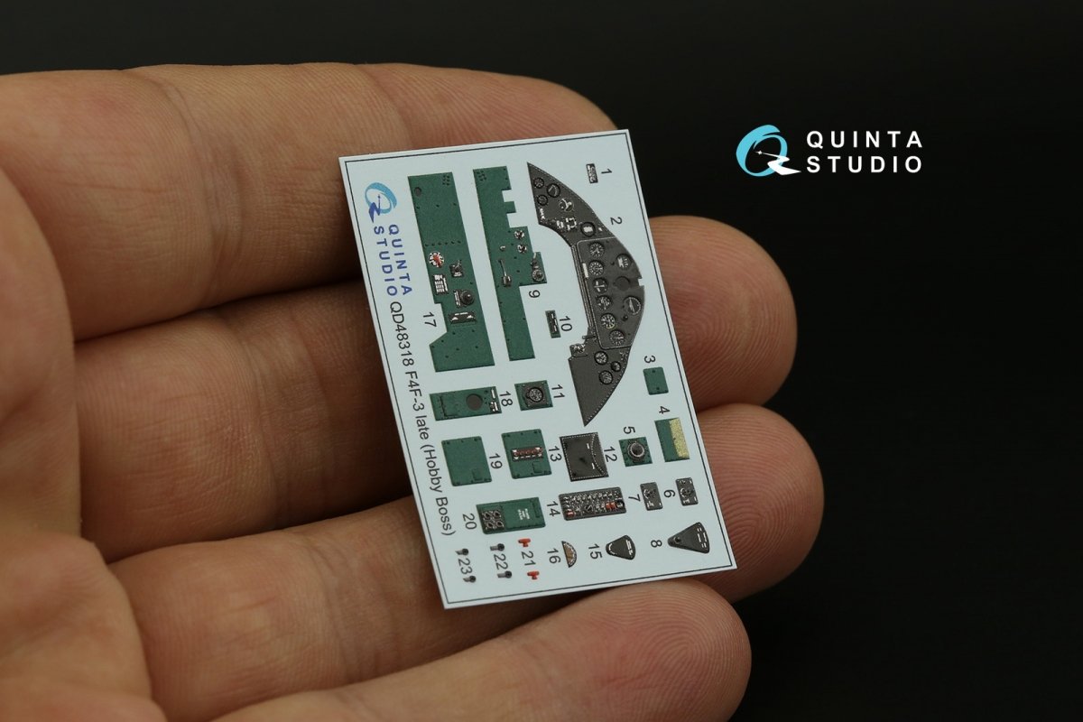 Quinta Studio QD48318 F4F-3 late 3D-Printed &amp;amp; colored Interior on decal paper (Hobby Boss) 1/48 – Bild 4