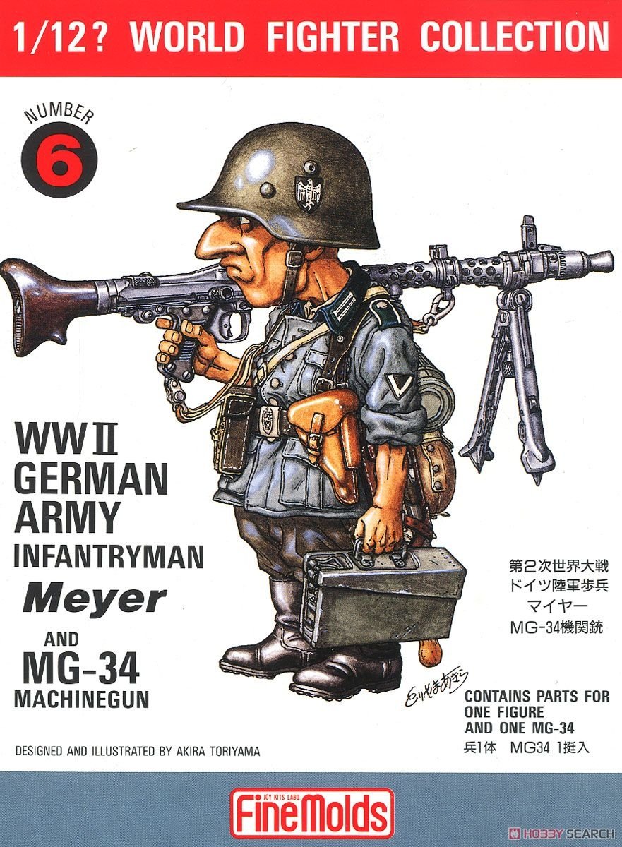 FineMolds FT6 WWII German Infantry Man &amp;amp; MG34 1/12